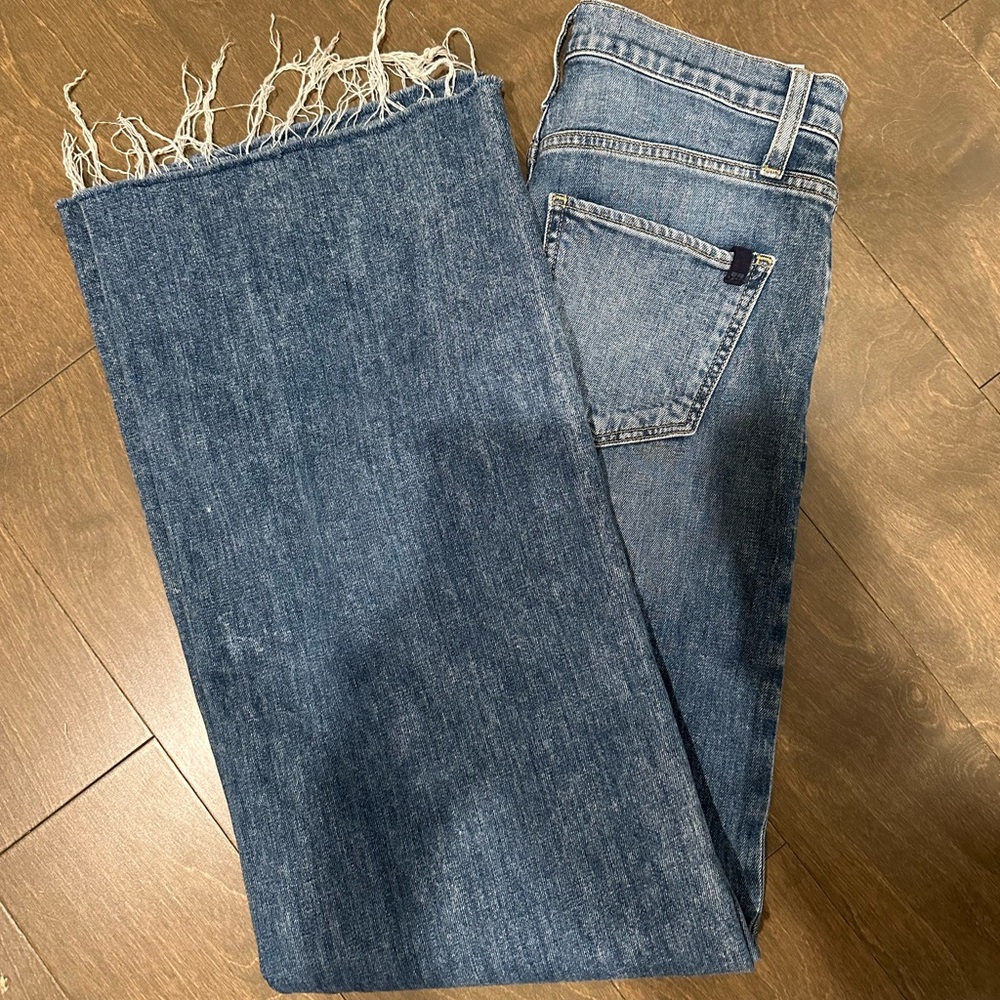Joe's Jeans Mia High Rise Wide Leg Denim with Distressed Hem